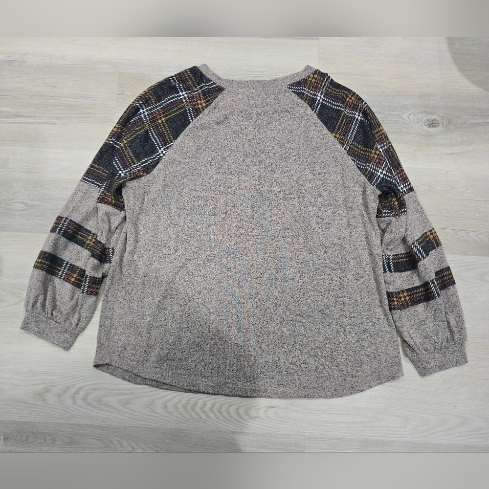 Maurices Colorblock Plaid Long Sleeve Mixer Light Weight Sweater Size XXL - Picture 4 of 5
